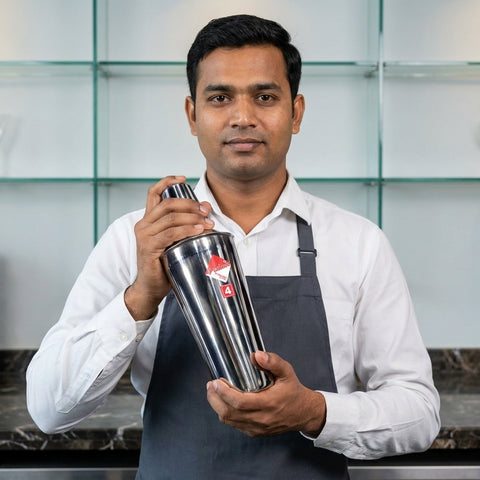 SS COCKTAIL SHAKER 4 PRAKASH 750ML POLISH