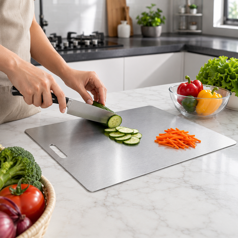 Tapsi Stainless Steel Chopping Board – Rust-Resistant & Durable  Medium Size