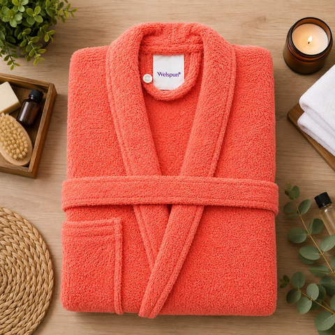 WELSPUN DEW BATH ROBE ASSORTED L SIZE