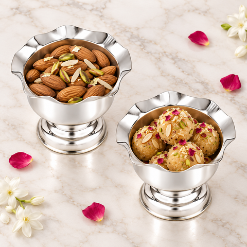 SEMORA AURA SET OF 2 BOWLS SILVER PLATED