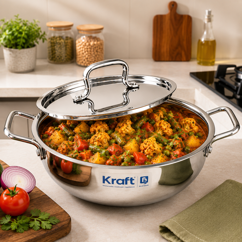 KRAFT FTTK28  EXTRA DEEP KADAI W/ SS.LID 28 CM (4.5 L)