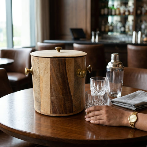SSM WOODEN ICE BUCKET ENAMIL