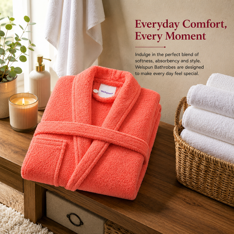 WELSPUN DEW BATH ROBE ASSORTED L SIZE