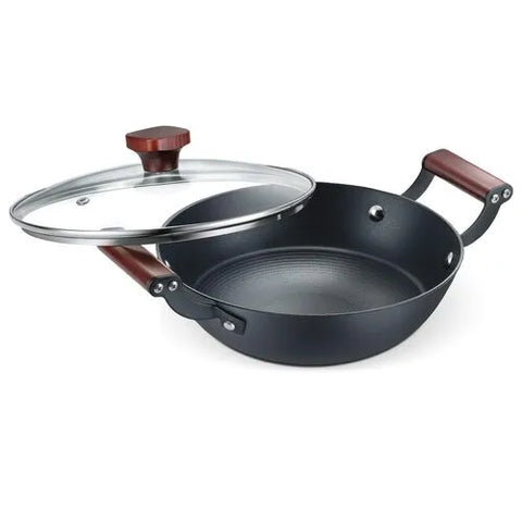 Prestige Castlite Patterned Enamel Coated Cast Iron Kadai 20cm/1.4L | High Heat Retention, Rust-Proof | Gas & Induction Compatible | Low-Oil Cooking | Stay-Cool Handles | Easy Clean | 15Y Warranty