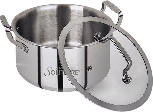 Solitaire Triply 20cm Casserole with Lid - Model 10179, Induction