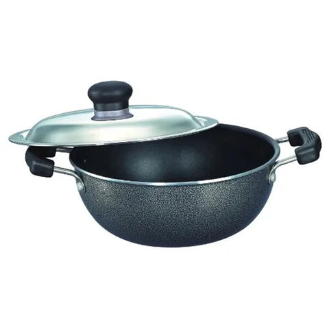 Prestige Omega Select Plus Flat Base Kadai 270 mm With Stainless Steel Lid 30728