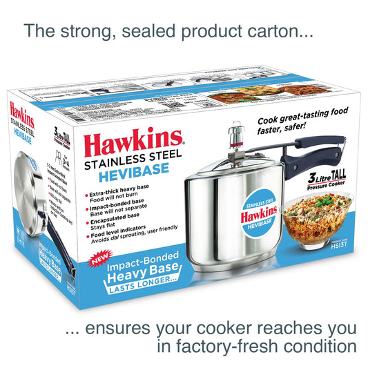 Pressure Cooker Stainless Steel Hevibase 3L (HSI3T) – Impact Bonded Base, Induction Compatible