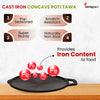 Aarogyam Cast Iron Roti /Chapati Tawa with Short Handle 9 inch Diameter (23 cm) | Pre-Seasoned | Concave bottom | Non-Toxic | Naturally Non-Stick | Compatible with Gas Stove - Perfect for crispy parathas and rotis! Weight 1.6 Kg