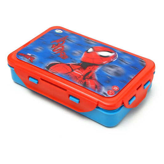 Gluman Lunch Box for School | Stainless Steel Lunch Box for Kids | Disney Spiderman Removable 3D Snackpack Lunch Box for Boys | Tiffin Box with Steel Veg Box and Spork Spoon | 700 ml