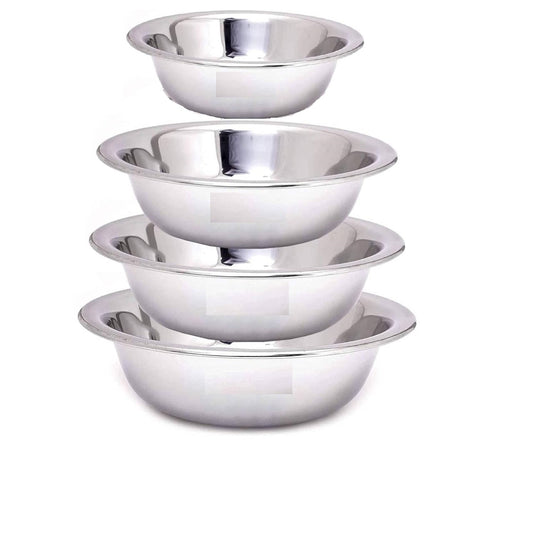 Stainless Steel Mixing Bowl Besan, Aata Parat (Pack of 4)