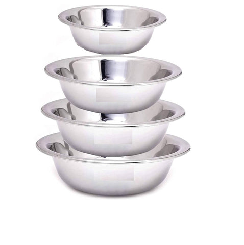 Stainless Steel Mixing Bowl Besan, Aata Parat (Pack of 4)