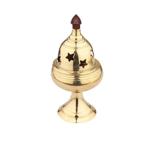 Brass Apple Design Shape Stand Diya for Puja HomeTemple Table Diya Set (Height: 5.5 inch)