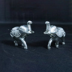 Silver Plated Elephant Kumkum Dabbi | Elegant Traditional Pooja Accessory