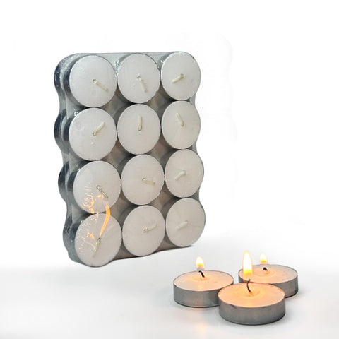 Pack of 12 Unscented Tealight Candles (White)| Ideal for Home Decor & Gifting| Lead-Free Wick| Smokeless| Sootless| 2.5 Hours Burn time Each|9 g