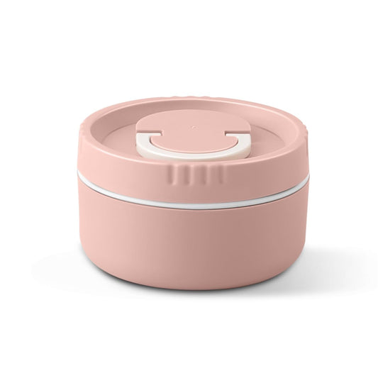 Jaypee Plus Snackpac Airtight Leakproof Container 400 ml Lunch Box for School, Office, Ideal for Snacks and Meal, Keeps Food Hot & Fresh Inner Stainless Steel Easy to Carry Handle, Sanitary Pink
