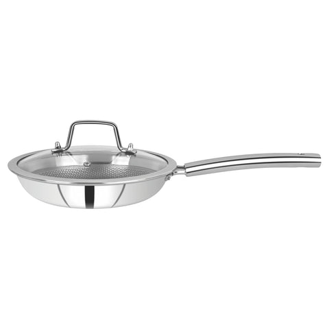 CDM Solitaire Triply Prizm Honey Comb 20cm Fry Pan With Glass Lid