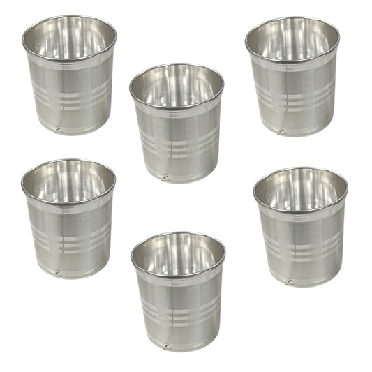 Silverglow Silver Plated Bidding 6pcs Glass Set (G-105/G-111), for Gifting, Guest Serving, Return Gifting, Occasionally Gifting, Utility Gifting, Every Occasion for Festival