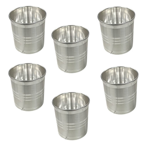 Silverglow Silver Plated Bidding 6pcs Glass Set (G-105/G-111), for Gifting, Guest Serving, Return Gifting, Occasionally Gifting, Utility Gifting, Every Occasion for Festival