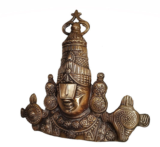 Idol of Lord Tirupati Balaji Lord Sri Venkateswara Balaji Face Wall Hanging Decorative Showpiece - 29 cm