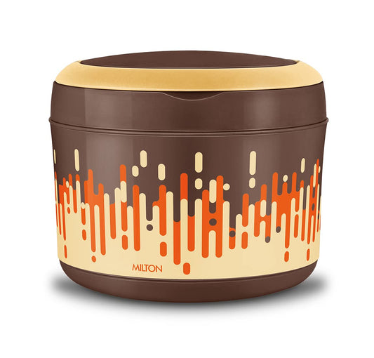 MILTON New Big Bite Insulated Inner Stainless Steel Tiffin Box with Additional Plate and handle, 900 ml, Brown| BPA Free | Food Grade | Easy to Carry | Easy to Clean