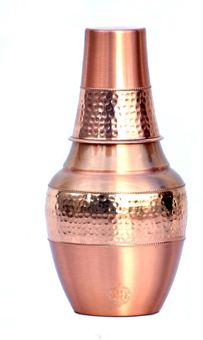 LACopperA 1 L Copper Vintage Carafe Coffee Jug (Hammer)