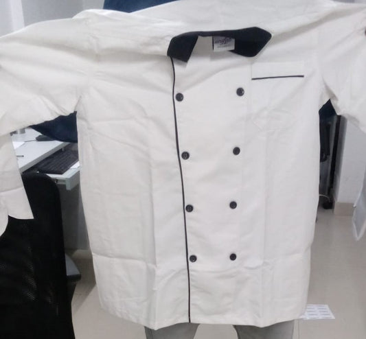 Unifab Plus Size Chef Coat - Professional White Half Sleeve Uniform