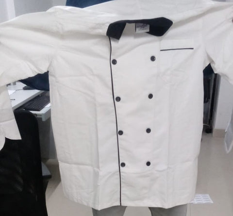 Unifab Plus Size Chef Coat - Professional White Half Sleeve Uniform