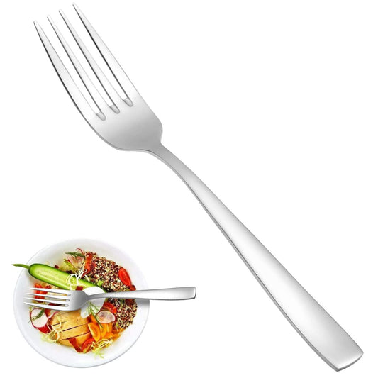 Agromech 12 Pieces Stainless Steel Dinner Fork Set | Heavy Gauge 14G Cutlery | Elegant Design for Home & Kitchen Dining Table