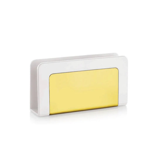 Mazda Stainless Steel Square Cera Swiss Gold Napkin Stand Holder