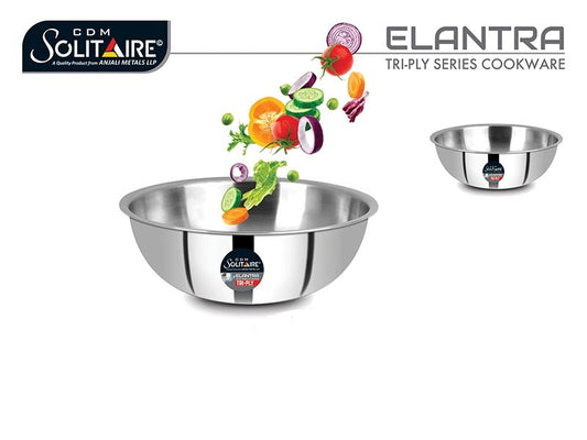 Triply Elantra Tasra Witout Lid Heavy Botton Tasla with Lid 5 L capacity 30 cm