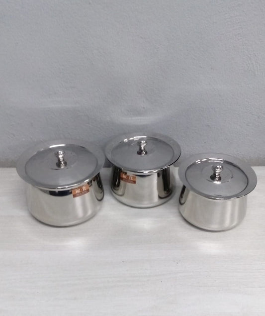Kraft Stainless Steel Serving Handi (3pcs) Set