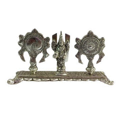 Tirupati Balaji Shankh Chakra Stand with Trishul – Brass Decorative Showpiece for Home & Temple