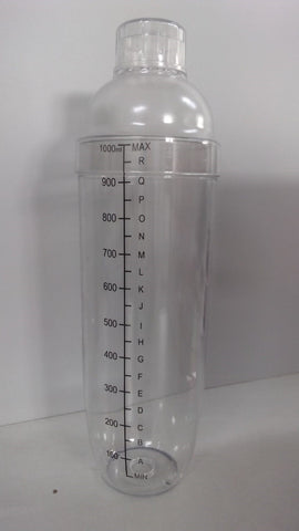Vami 1000ml PC Cocktail Shaker - Large Clear Polycarbonate Mixer