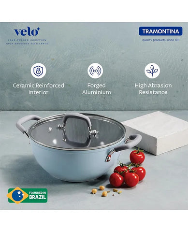 TRAMONTINA Velo 24cm/3.6L Forged with Ceramic Reinforced Interior Kadai 
