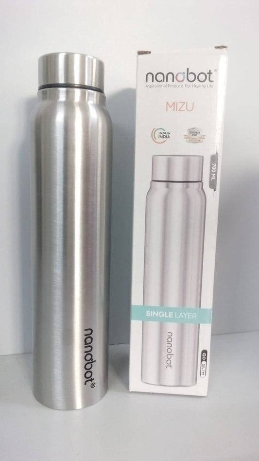 Nanobot Mizu 700ml Stainless Steel Water Bottle Single Layer – Durable & Leak Proof