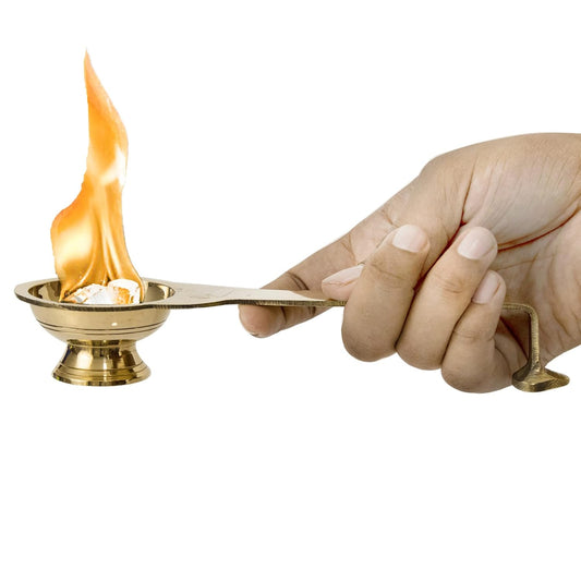 Brass Dhoop Dani / Kapoor Aarti Diya No.3: Pooja Essentials for Home & Temple
