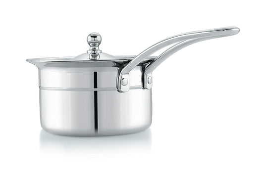 MUKTI Stainless Steel Curry & Gravy Pan 750ml with Lid – 15cm Durable Cookware