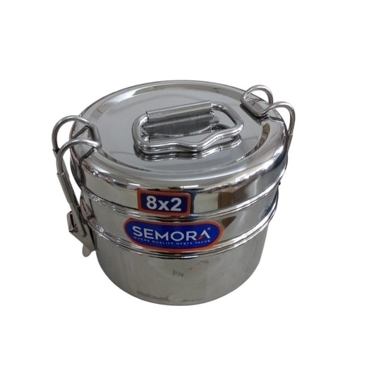 Stainless Steel Perfect for Office, Kids School Tiffin Box 2 Containers (8x2)