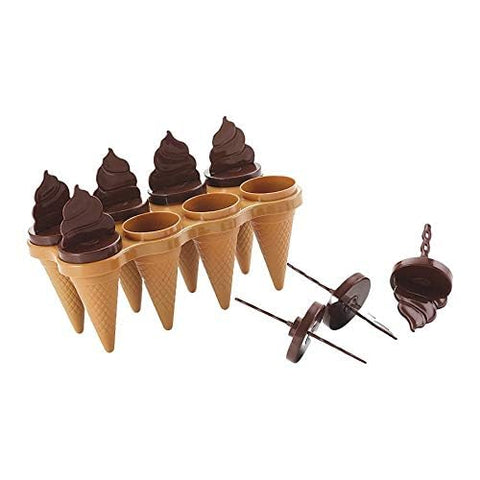 Nakoda Plastic Cone Ice Candy Kulfi Maker Popsicle 8 (Mould) Reusable Ice Cream & Kulfi Mold