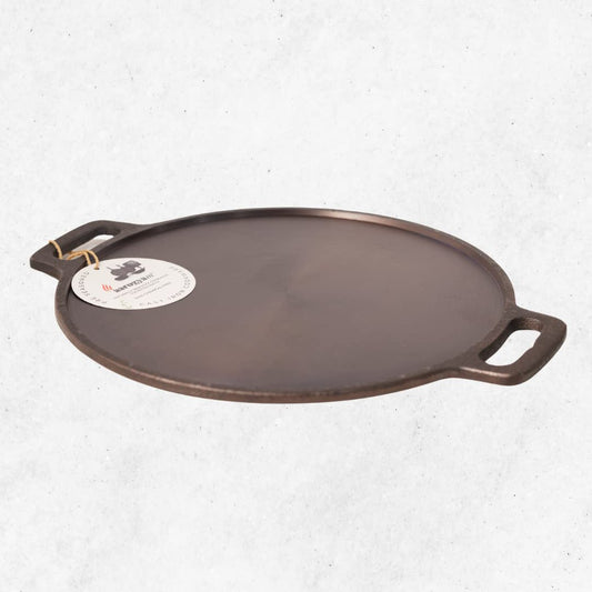 Cast Iron Dosa Tawa 12 Inch Double Handle, Naturally Non Stick for Crisp Dosa Tawa 31 cm