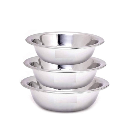 Stainless Steel Mixing Bowl Aata Parat (Pack of 3)