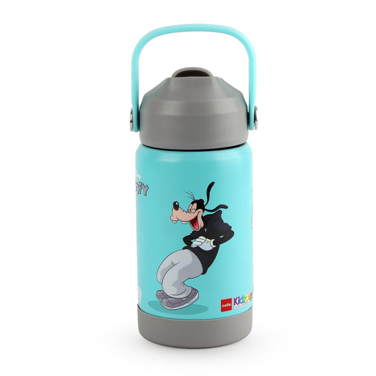 CELLO Kidzbee Gen Alpha Stainless Steel Kids Flask Water Bottle 370 ml | 3D Goofy Touch & Feel Design, Leakproof Lightweight Easy to Carry Hot and Cold Kids Flask Water Bottle for School & Travel