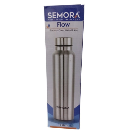 Stainless Steel Water Bottle 1000ml – Reusable Leakproof Flow Bottle for Gym, Travel & Office | Pack of 6