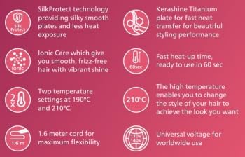 Philips BHS336/00 Hair Straightener - SilkProtect & Keratin Plates