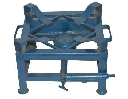 Metal Carbon Steel Manual Gas Bhatti/Stove (1 Burner, Blue, 12''X12'')