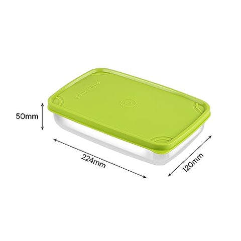 CELLO Max Steel Lunch Box, 2 Units, Green | Stainless Steel Lunch Box with Inner Veg Box | Tiffin Box with Air-Tight Lid | Ideal for Office and School for Healthy Meal Storage, Big