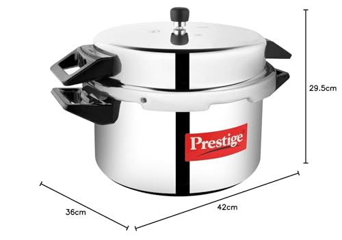 Prestige 20 Litre Aluminium Popular Outerlid Pressure Cooker |Virgin Aluminium| Gas Compatible|Controlled Gasket Release System|5 years warranty|ISI Certified