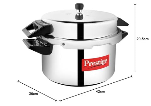 Prestige 20 Litre Aluminium Popular Outerlid Pressure Cooker |Virgin Aluminium| Gas Compatible|Controlled Gasket Release System|5 years warranty|ISI Certified