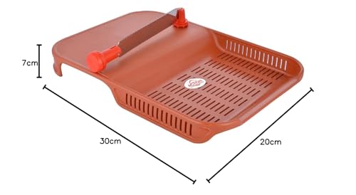 ACTIONWARE Heavy ABS Plastic Cut-N-Wash Chopping Board for Vegetables and Fruits, Cutting Board, Slicing Board for Kitchen with Knife, Brown for Multipurpose Use - [Pack of 1 | Brown] Medium