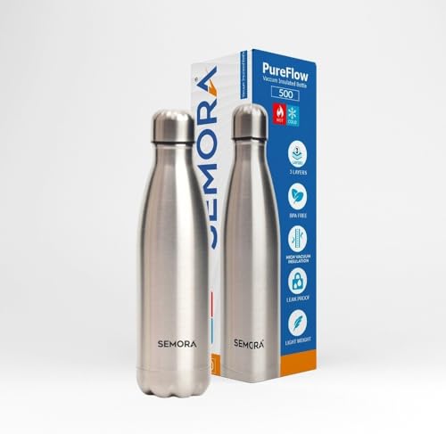 SEMORA SS PureFlow Hot & Cold/Vacuum Insulated Water Bottle 500ml